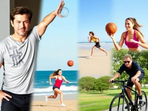 Celebrități practicând sporturi pentru menținerea condiției fizice.