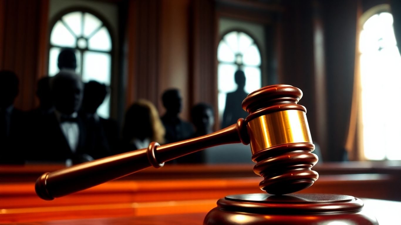 Vedete în sala de judecată, ciocanul judecătorului.